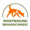 Logo der Suchhundeschule Mantrailing-Braunschweig &ndash; stilisierte Darstellung von Hund und Mensch